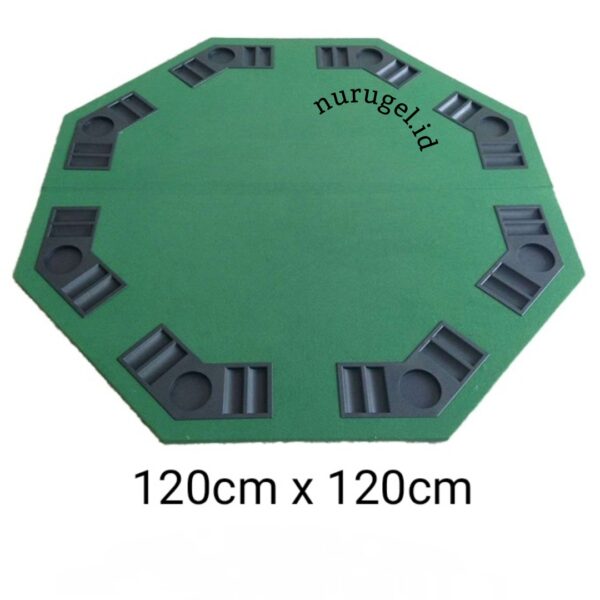 Octagonal Poker Table Top 120cm Texas Holdem Karpet Playmat