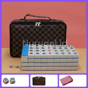 Mahjong 麻將 Set + Karpet + Chips + Tas Mahyong Maciok