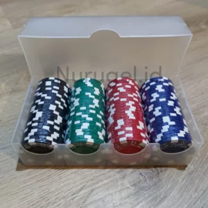 Poker Chip Coin Koin Set 100 pcs Plastic + Box Texas Holdem