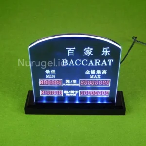 Baccarat Table Bet Limit Sign LED Casino Blackjack Texas Holdem