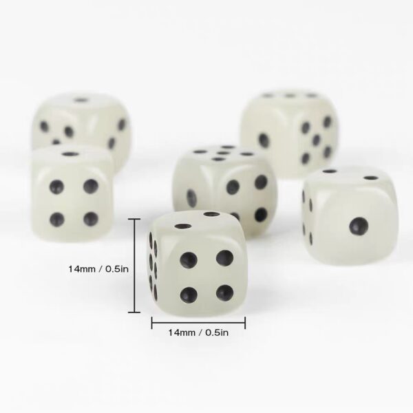 Dadu Glow In The Dark Dice Die Resin 14mm x 14mm x 14mm