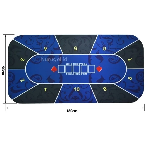 Texas Holdem Poker Playmat Kasino 180cm x 90cm Premium Mat