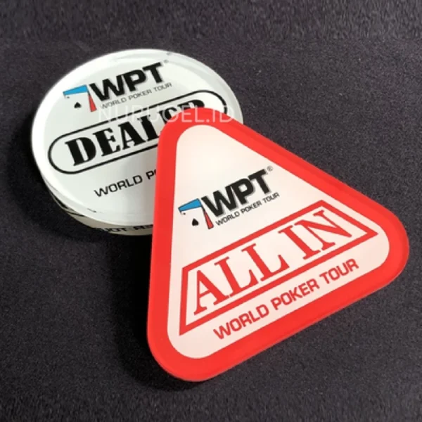 Poker DEALER ALL IN Button Set WPT Series Koin Kasino Texas Holdem