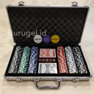 Poker Chip Coin Koin Set 300 pcs plastic + Alumunium Case Texas Holdem