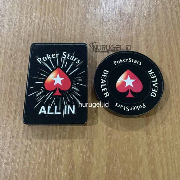 POKERSTARS Dealer All In Button Set Poker Texas Holdem