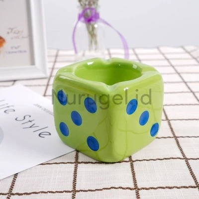 Asbak Rokok Keramik Dadu Unik Ceramic Ash Tray Unique Dice