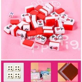 Mahjong 麻將 Set + Karpet + Tas Mahyong Maciok